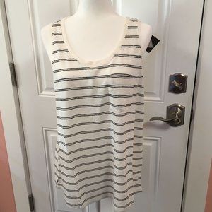 NWT Ava & Viv Tank Top - Black & Cream Striped - Size X